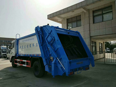 东风天锦15吨压缩带摆臂垃圾车图片