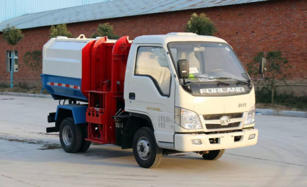 福田时代中驰挂桶式垃圾车 3方自装卸式垃圾车图片