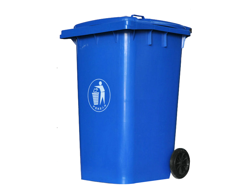 120L蓝色垃圾桶图片