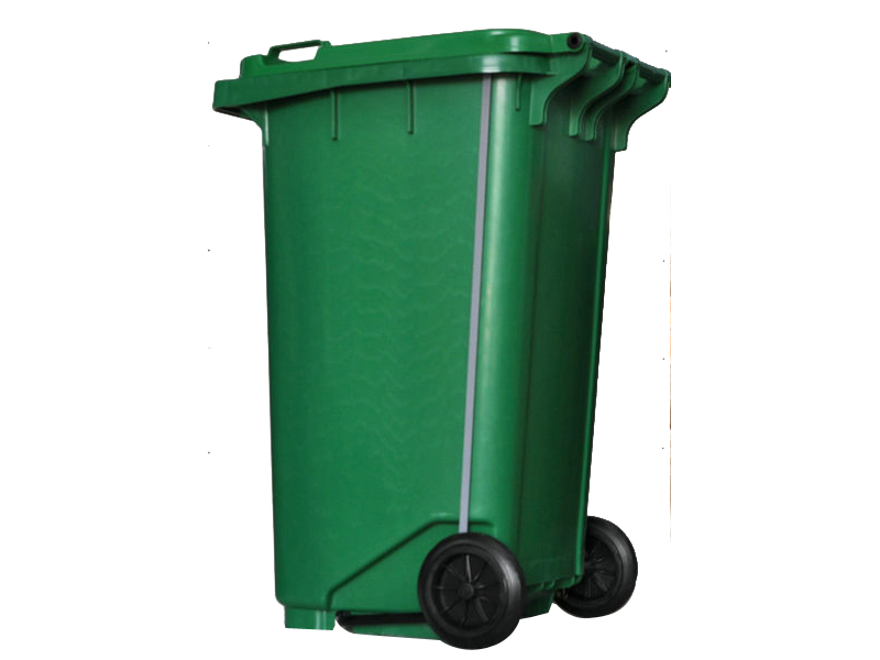 240L深绿色垃圾桶图片