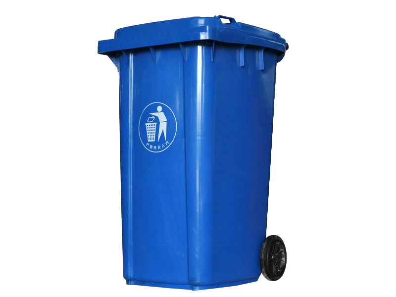 240L蓝色垃圾桶图片