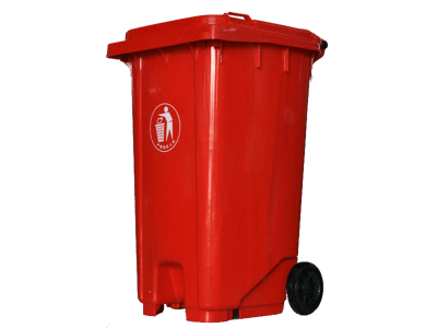 240L红色垃圾桶图片