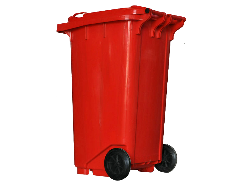 240L红色垃圾桶图片