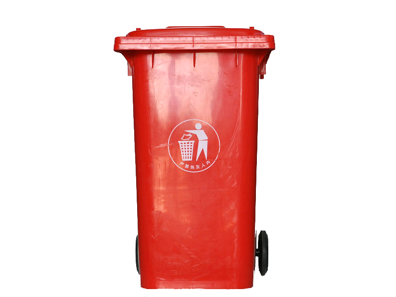 120L红色垃圾桶图片