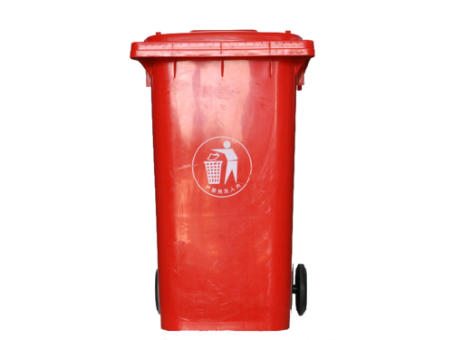 120L红色垃圾桶图片