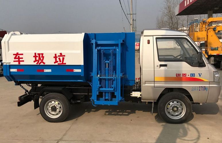 【高清】凯马驭菱3方蓝牌挂桶式垃圾车厂家图片