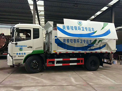 天锦自卸垃圾车，建筑垃圾车专业生产厂家图片