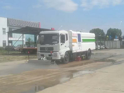 东风天锦16吨洗扫车视频图片