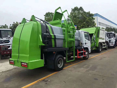 国六5吨泔水车厨余垃圾车挂桶垃圾车厂家图片