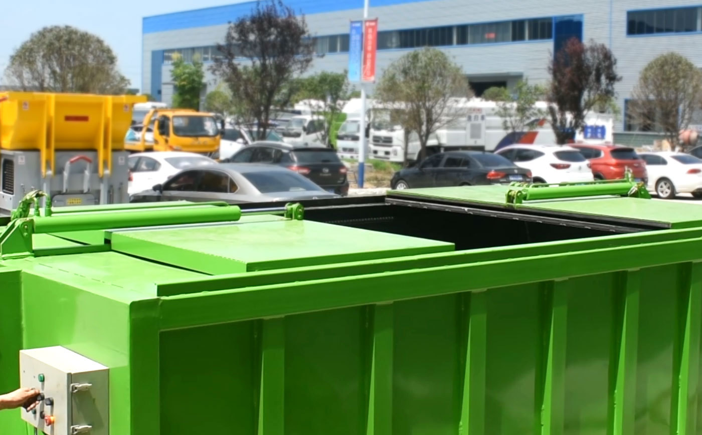 东风建筑垃圾对接垃圾车一键操作视频