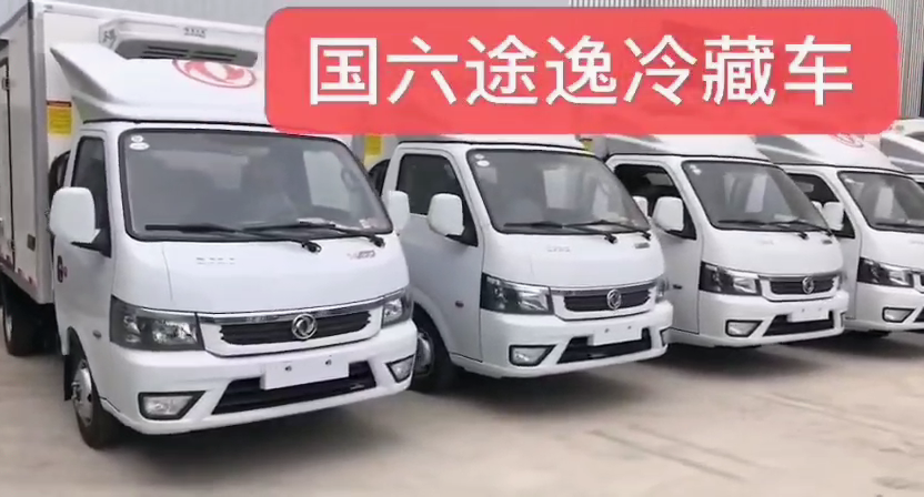 国六小型蓝牌东风途逸冷藏车视频视频