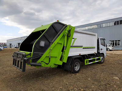 国六大多利卡压缩垃圾车工作视频(二)  垃圾装载、卸料、归位 功能强大