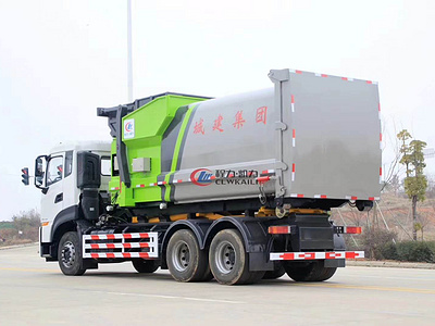 國六東風天龍25噸勾臂垃圾車圖片