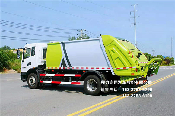 国六东风天锦新款15方压缩式垃圾车图片