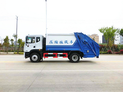 8吨东风多利卡蓝牌压缩垃圾车视频图片