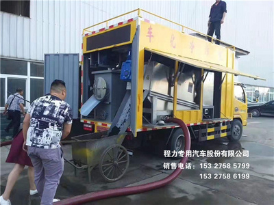 东风多利卡污车处理车在小区清污作业效果现场视频！图片