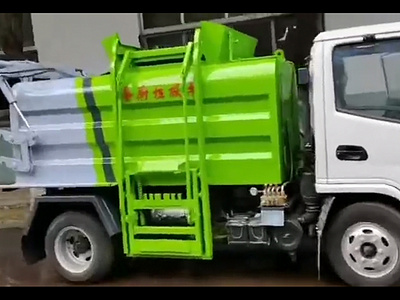 凯马国六蓝牌餐厨垃圾车视频图片