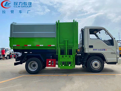 国六福田小卡2自装卸式挂桶垃圾车 柴油版图片
