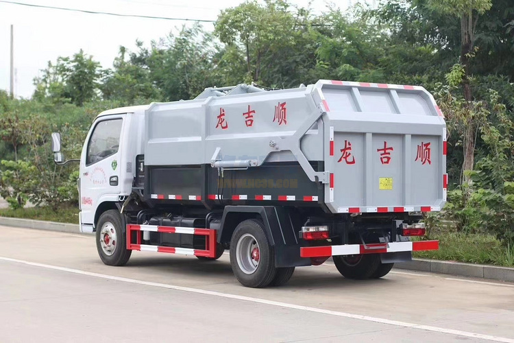 国六东风多利卡侧装挂桶垃圾车图片