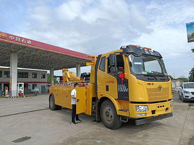 国五13吨解放J6一拖一大型道路救援拖车价格厂家发车图片图片