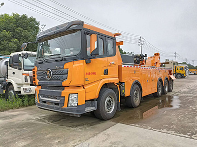 5轴陕汽德龙道路救援拖车价格国六30吨拖车厂家救援载重120吨图片
