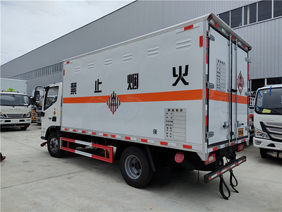 国六福田欧马可蓝牌4米1危险品易燃固体厢式运输车图片