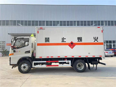 国六江淮骏铃易燃气体厢式运输车 厢长4米1危险品厢式气瓶车图片