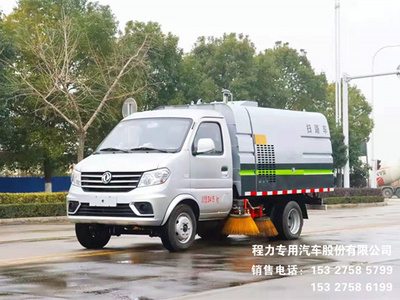 国六东风小康2.5方小型（后双轮）扫路车功能配置及作业效果