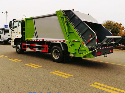 14方压缩式垃圾运输车重汽后置240升挂桶垃圾车图片图片