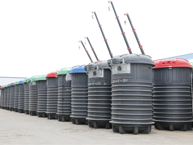 河北地埋式垃圾桶安裝新試點，地埋式垃圾桶廠家親自上門指導地埋桶安裝工作