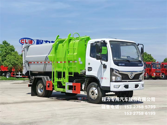 国六东风小福瑞卡5~6方蓝牌自装卸式垃圾车