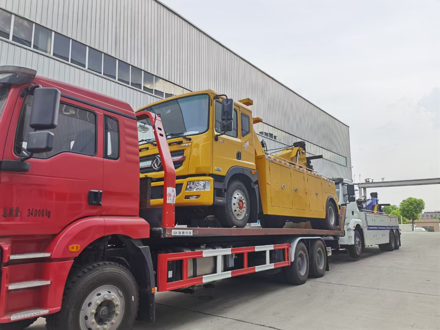 16吨国六陕汽德龙一拖二型重载平板清障车价格厂家配置