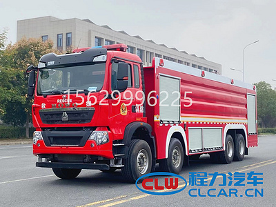 重汽豪沃单排25吨水罐消防车图片