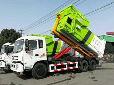 东风御龙25吨勾臂式垃圾车25吨勾臂垃圾车图片