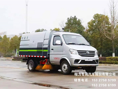 国六东风小康2.5方小型扫路车功能配置及作业效果视频图片